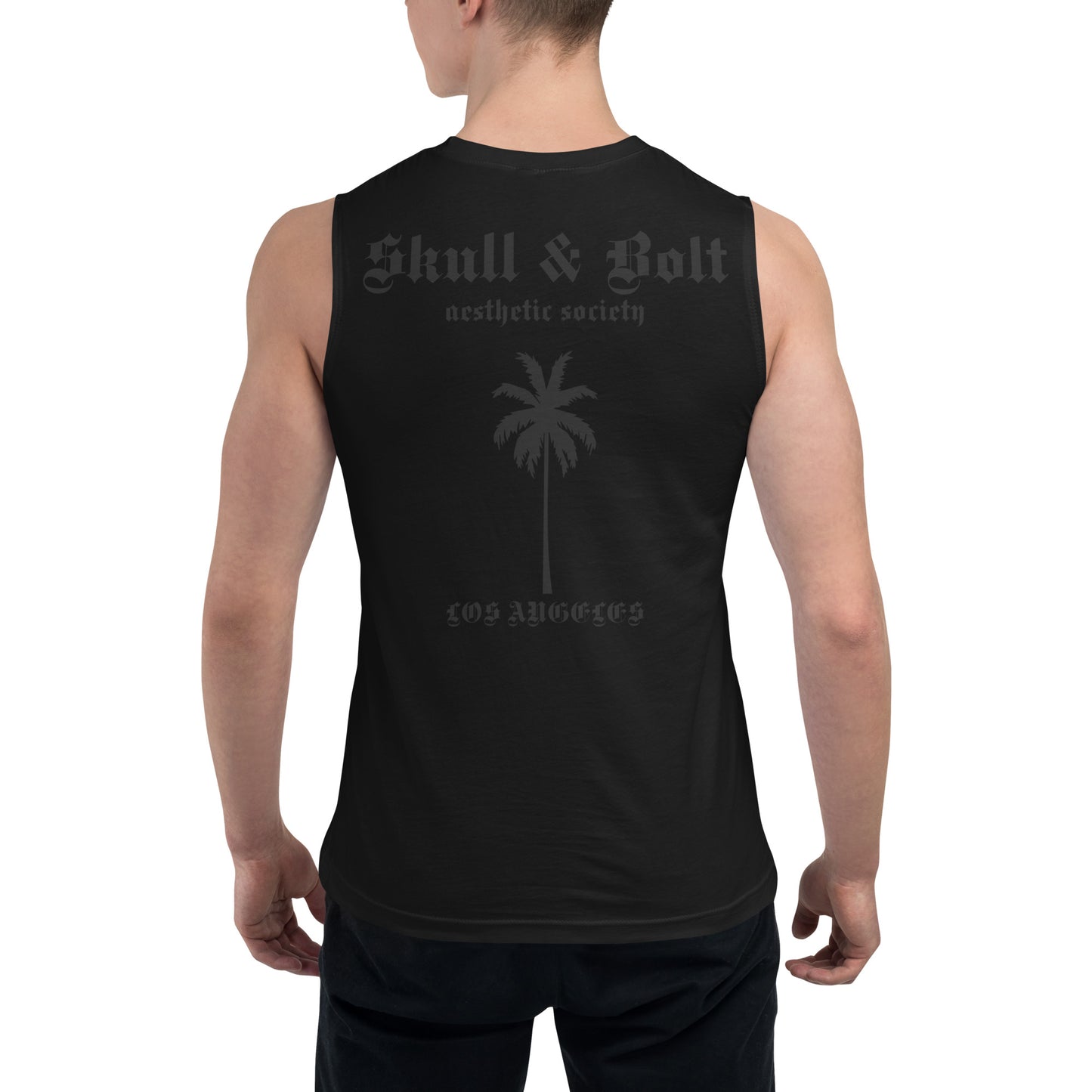 Blacked Out Sleeveless Muscle Shirt