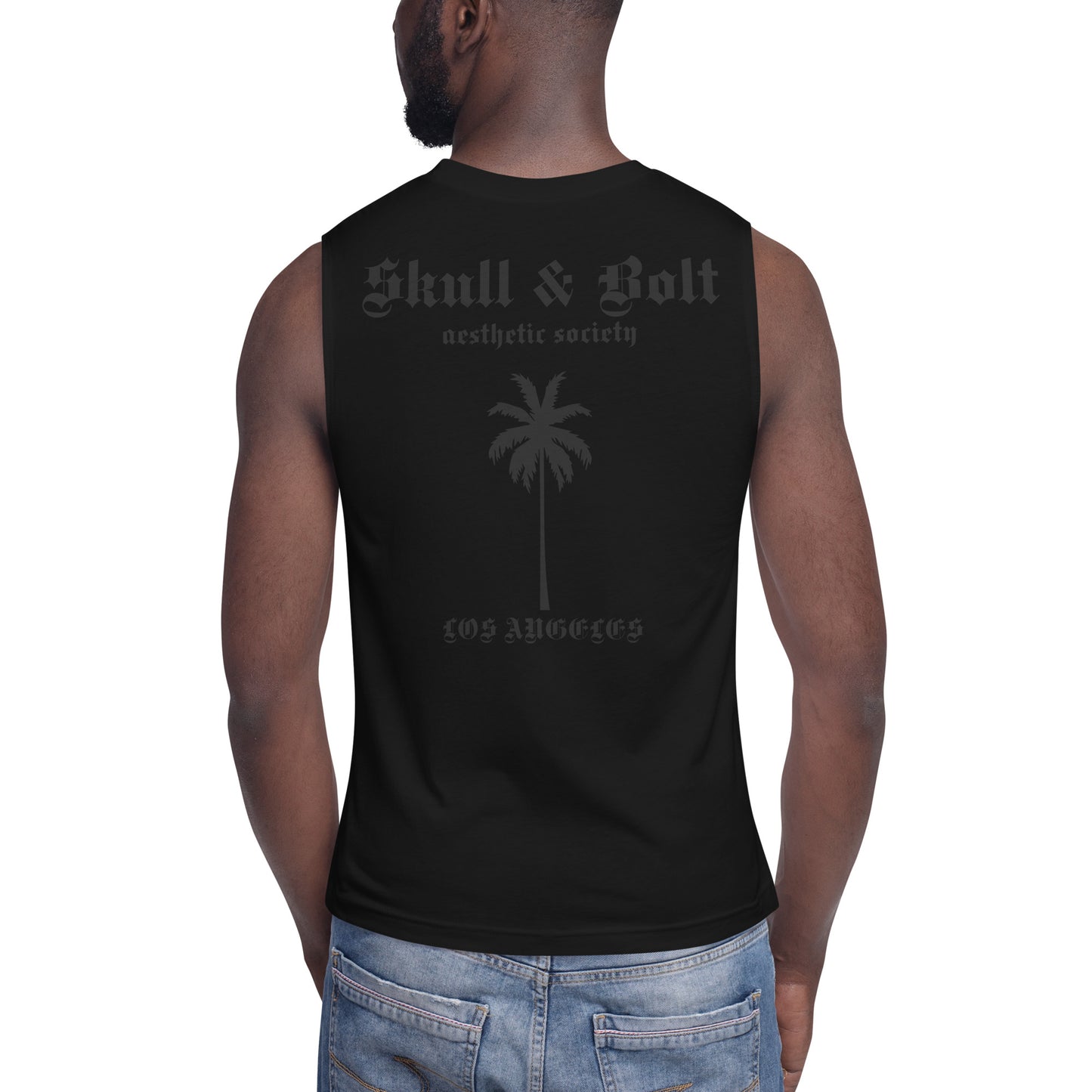 Blacked Out Sleeveless Muscle Shirt