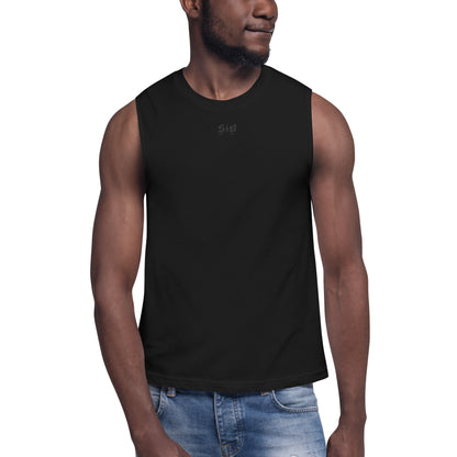 Blacked Out Sleeveless Muscle Shirt