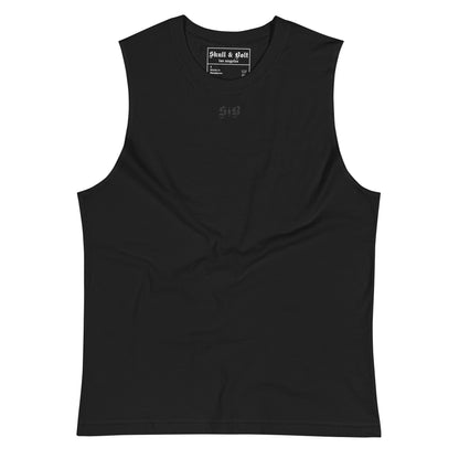 Blacked Out Sleeveless Muscle Shirt