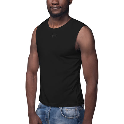 Blacked Out Sleeveless Muscle Shirt